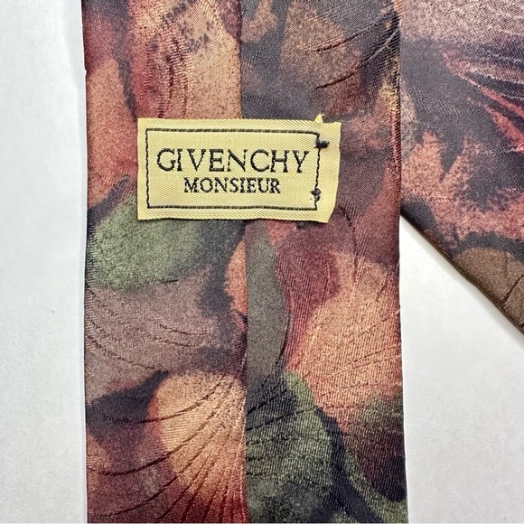 NWT Vintage XL Givenchy Monsieur Abstract Watercolor Textured Long Tie - Picture 3 of 8